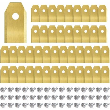45 Pièces Lames Tondeuse en Titane, Lame Robot Tondeuse pour Husqvarn/Automower/Yardforce/Gardena avec Vis, Lames de Rechange pour Modèles 105, 310, 315, 320, 420, 430x, r40i