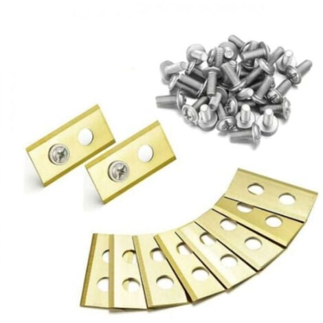 CHOYCLIT 45 x lames de couteau en titane, lames de remplacement pour tondeuse à gazon robotisée Worx Landroid, lames en titane de haute qualité de 1 mm et vis dacrométriques améliorées