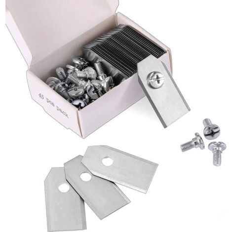 45 x Lames de Couteau en Titane pour Toutes Les Tondeuses Robotiques Husqvarn/Automower/ Yardforce/Gardena(3g-0.75mm) Avec 45 Vis, Lames de Rechange pour Modèles 105,310,315,320,420,430x,r40i