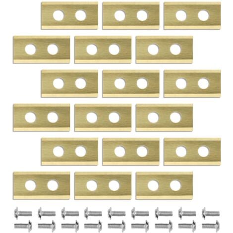 Wiltec Lot de 18 lames de rechange pour robot tondeuse – en Acier inoxydable et Titane – 36 x 18 mm – épaisseur 0,9 mm – Tonte de Gazon Pelouse, Jardinage
