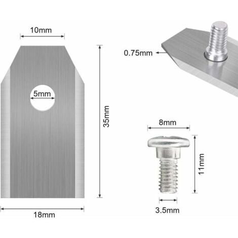 45 x Lames de Couteau en Titane pour Toutes Les Tondeuses Robotiques Husqvarn/Automower/ Yardforce/Gardena(3g-0.75mm) Avec 45 Vis, Lames de Rechange pour Modèles 105,310,315,320,420,430x,r40i