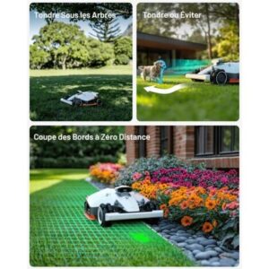 Mammotion LUBA 2 AWD 3000X Robot Tondeuse Sans Fil Périphérique, NetRTK+Vision, Cartographie Automatique, Jusqu’à 3000m², Max. 3600m², Pentes à 80%,avec Module 4G