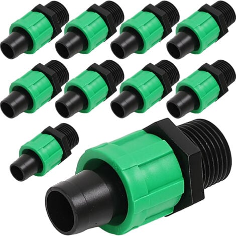 10 Raccord de tuyau goutte-à-goutte 1/2" 17mm mâle Systèmes d'irrigation Irrigation