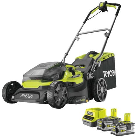 RYOBI Tondeuse hybride 18V One+ coupe 37cm - 2 batteries 5.0 Ah - 1 chargeur rapide RY18LMH37A-250