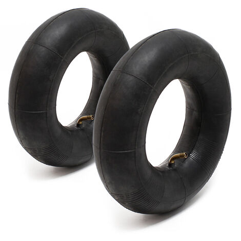 Wiltec Lot de 2x Chambre à air 11x4.00-5 pour pneu de tracteur à pelouse – 300 x 300 x 86 mm – avec Valve coudée – capacité de charge max. 130 kg – pour Roue Tondeuse à gazon Brouette Chariot Diable