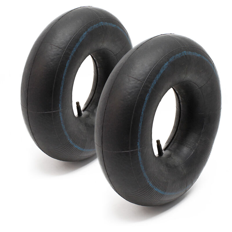 Wiltec Lot de 2x Chambre à air 13x5.00-6 pour pneu de tracteur à pelouse – 320 x 320 x 110 mm – Valve droite TR13 – capacité de charge max. 145 kg – pour Roue Tondeuse à gazon Brouette Chariot Diable