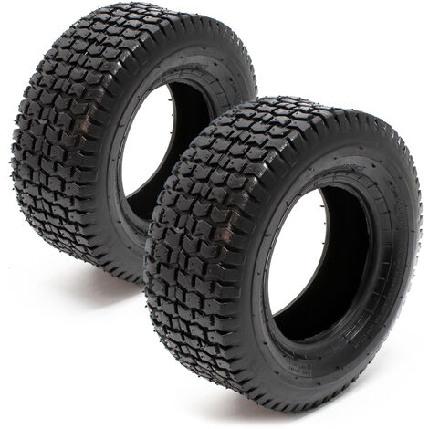 Wiltec Lot de 2x Pneu 13x5.00-6 pour tracteur à pelouse – 305 x 305 x 110 mm – avec Profil à crampons – capacité de charge max. 145 kg – pour Roue Tondeuse à gazon Brouette Chariot Diable