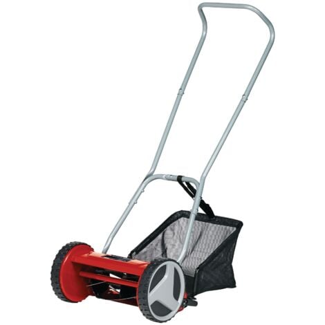 Einhell Tondeuse à gazon manuelle GC-HM 300 (jusquà 150 m², cylindre de coupe, 5 lames en acier, réglage de la hauteur de coupe sur 4 niveaux de 13 à 37 mm, bac de ramassage de 16 litres)